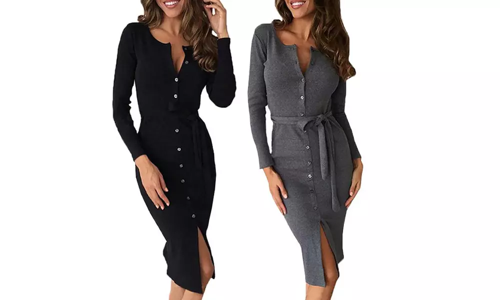 Robe près du corps avec boutons Lili - Primary Image