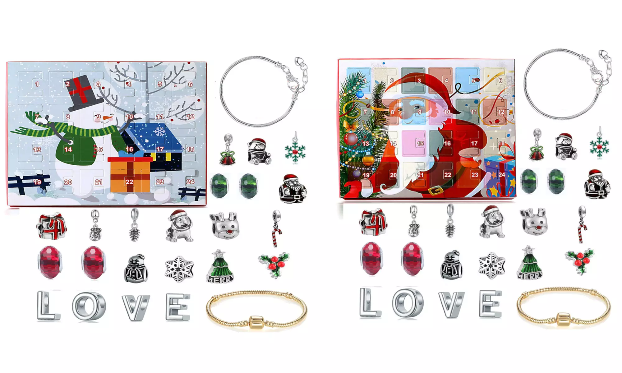 1 ou 2 calendriers de l'Avent avec bijoux ornés de cristaux Swarovski®, quantité et option au choix - Primary Image