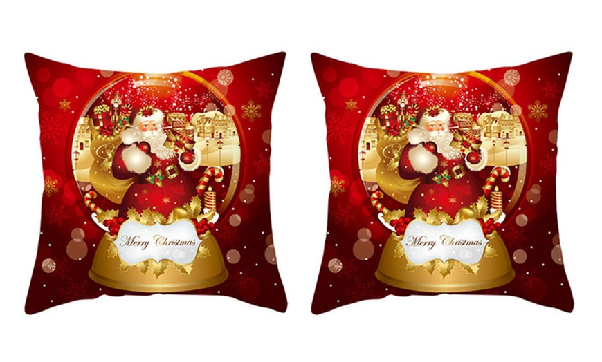 Image 23: One or Two Christmas Decorative Cushion Covers