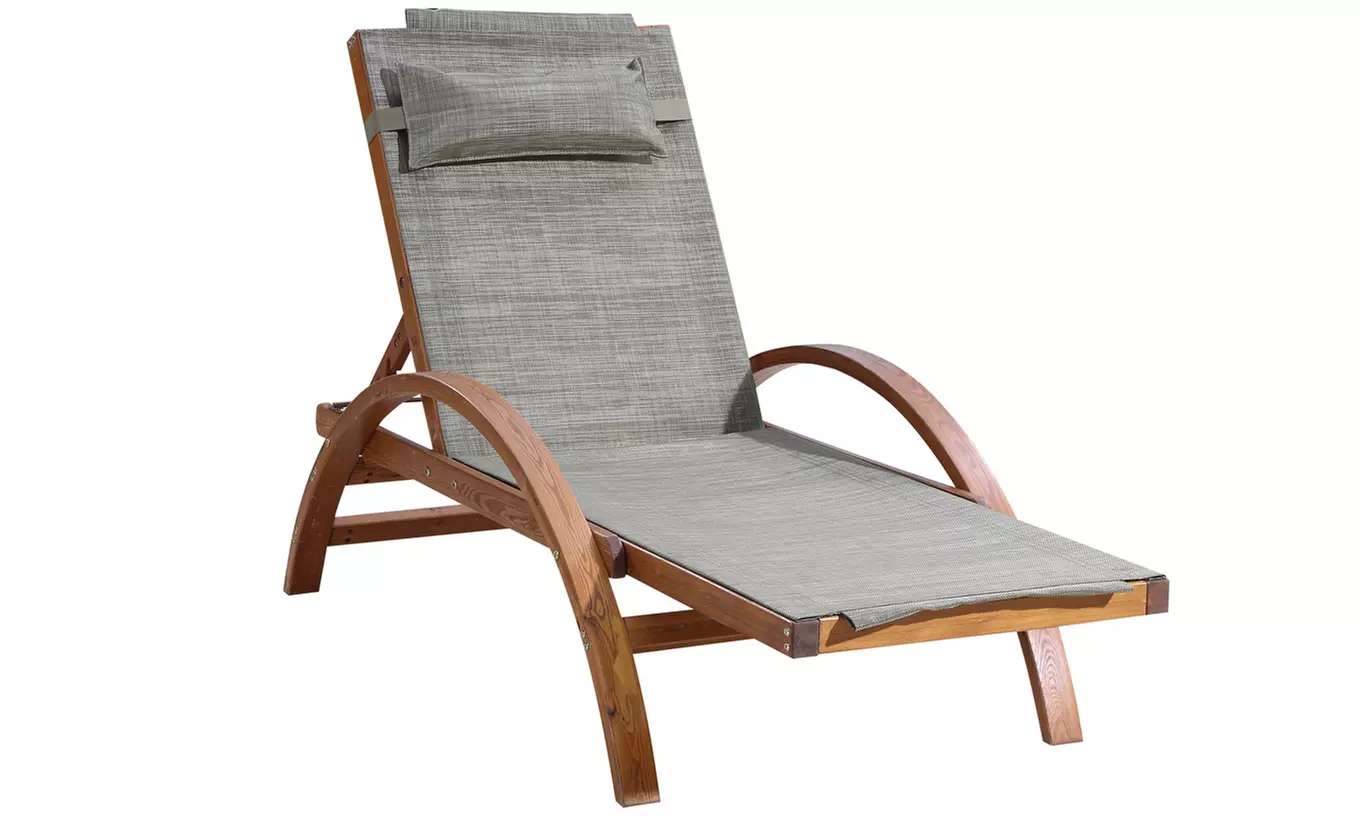 Transat en bois et toile avec accoudoirs et têtière ajustable Kocoon