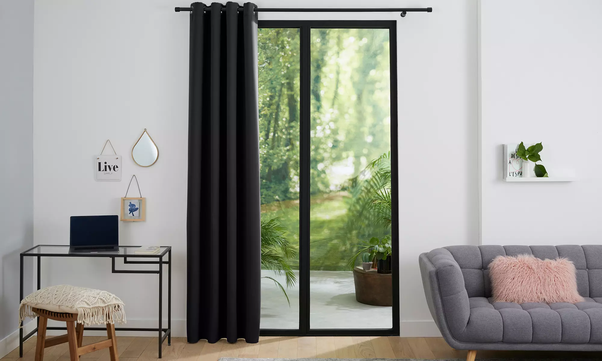 1, 2 ou 4 rideaux occultants et obscurcissants à 8 œillets