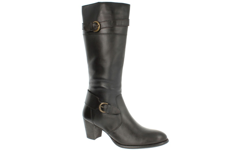 Image 2: Mid-Calf Leather Boots