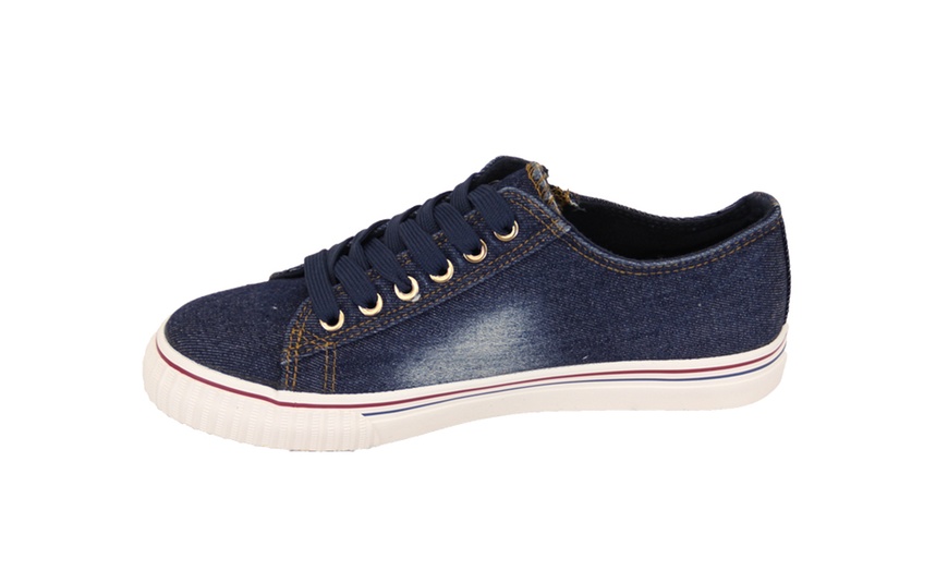 Image 9: Women's Denim Lace Up Trainers