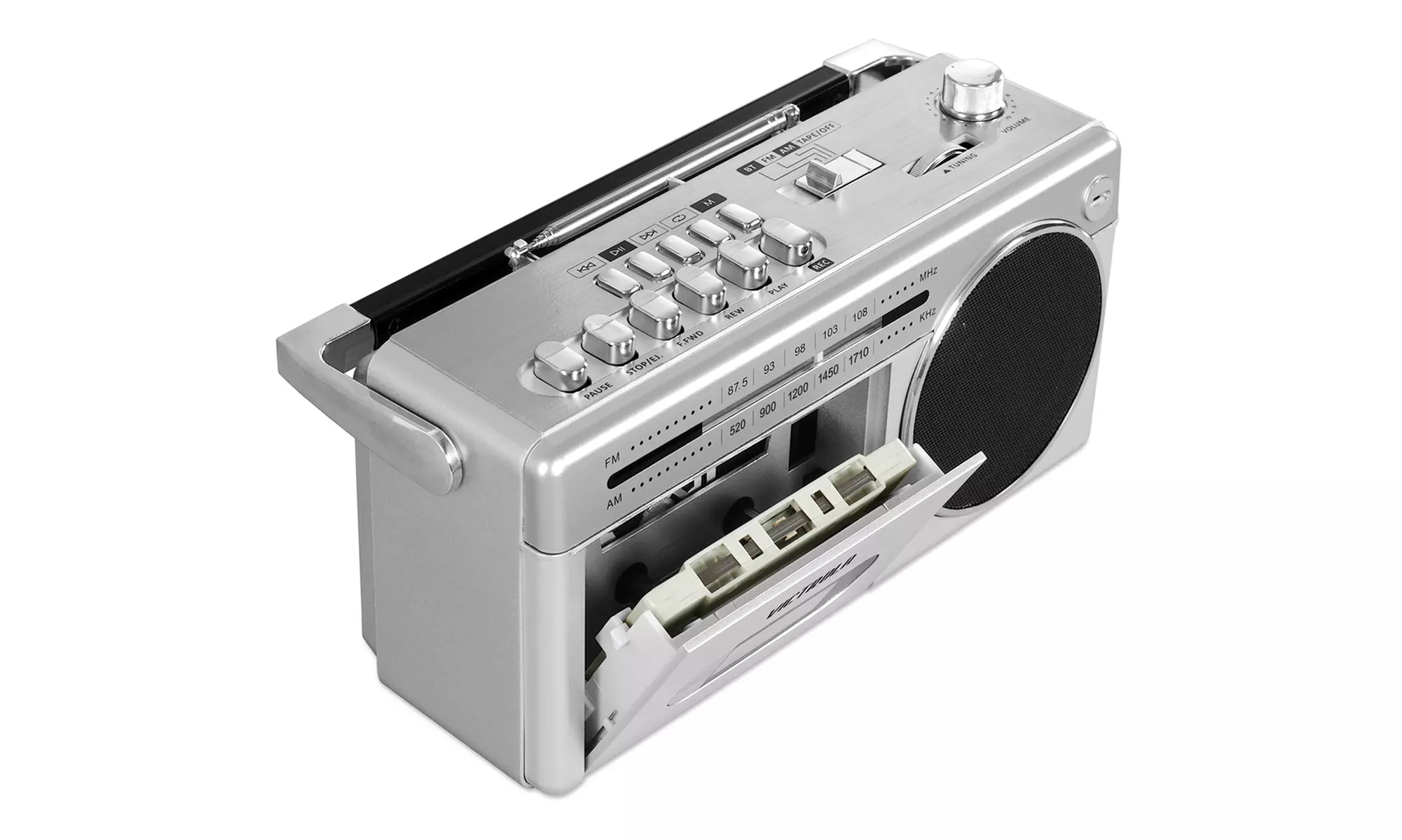 Victrola VBB-25 Mini Bluetooth Boombox with Cassette Player, Recorder, and AM/FM Radio - Second Medium