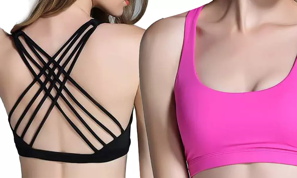 1, 2 ou 3 brassières de sport dos croisé en mesh respirant - Primary Image