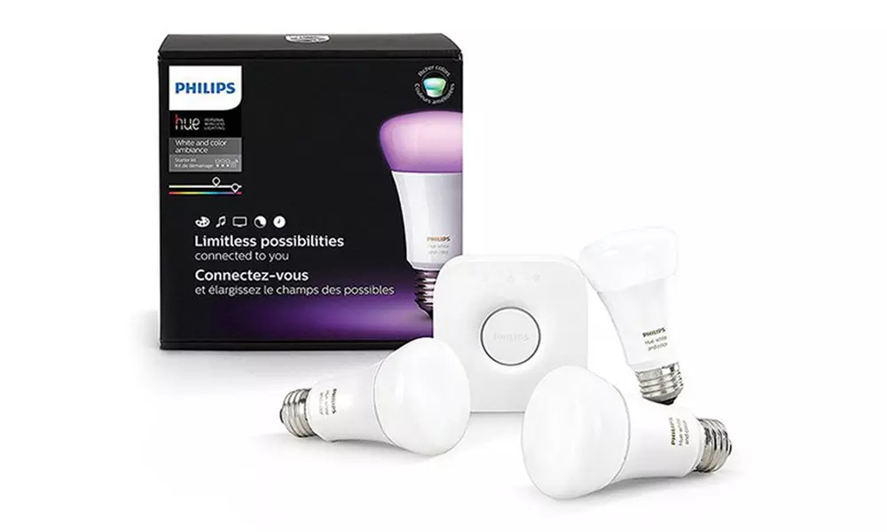 Philips Hue A19 White and Color Ambiance 2nd Generation LED Smart Bulb Starter Kit (7-Piece) (Manufacturer Refurbished) - Primary Image