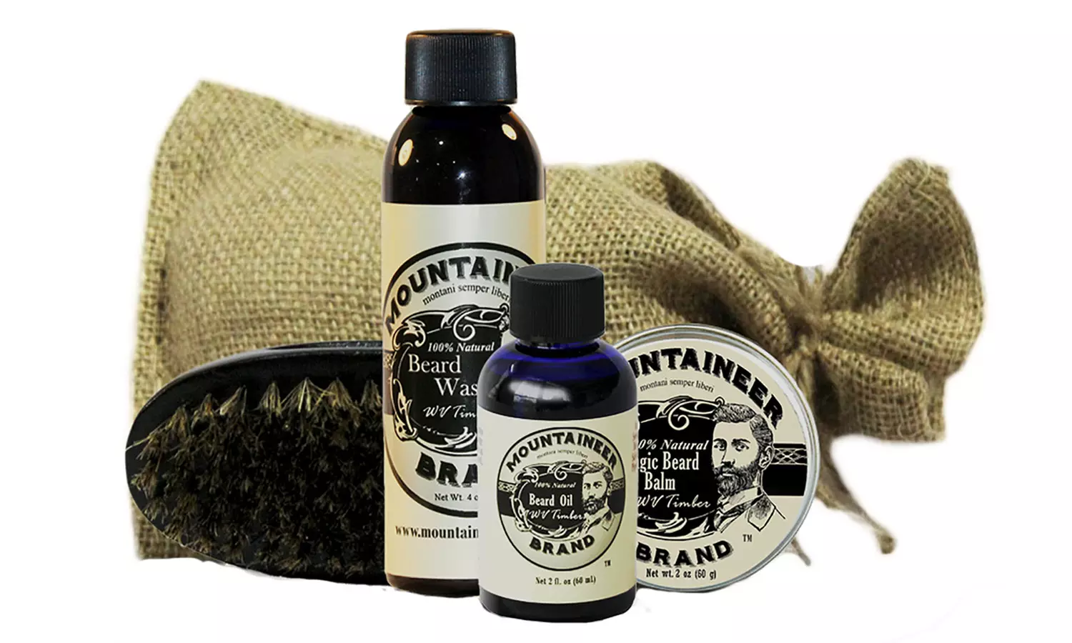 Mountaineer Complete Beard Care Kits in Burlap Bag - Second Medium