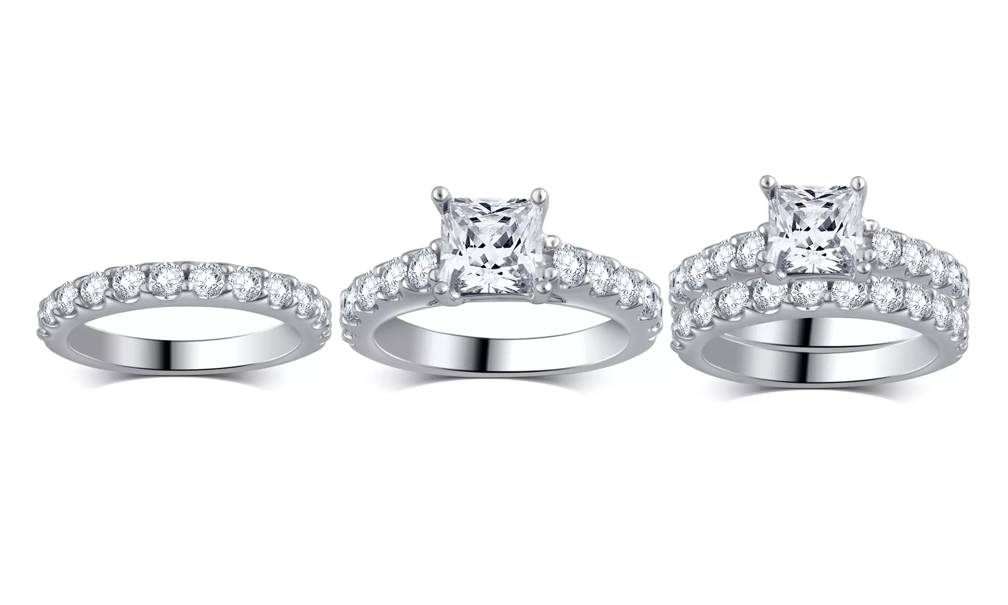 3.00—4.00 CTTW Certified Diamond Bridal Set in 14K Solid Gold by Brilliant Diamond - Primary Image