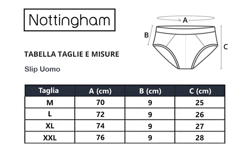 Image 3: Confezione da sei Slip / Boxer Uomo NOTTINGHAM in Cotone Elasticizzato