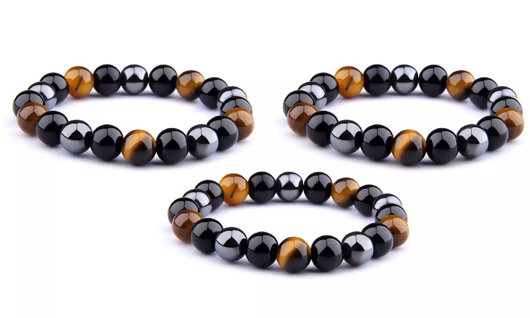 1, 2 ou 3 bracelets bicolores magnétiques en hématite - Image 4