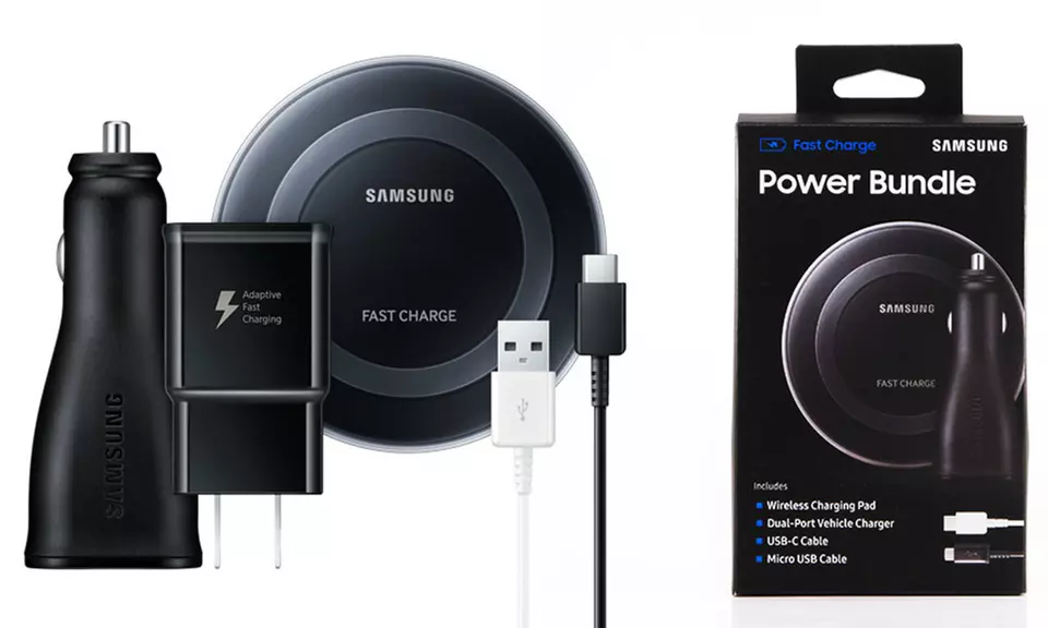 Samsung Adaptive Fast-Charging Power Bundle with Charge Pad, Dual Charger, Micro, and Type C Cables - Primary Image