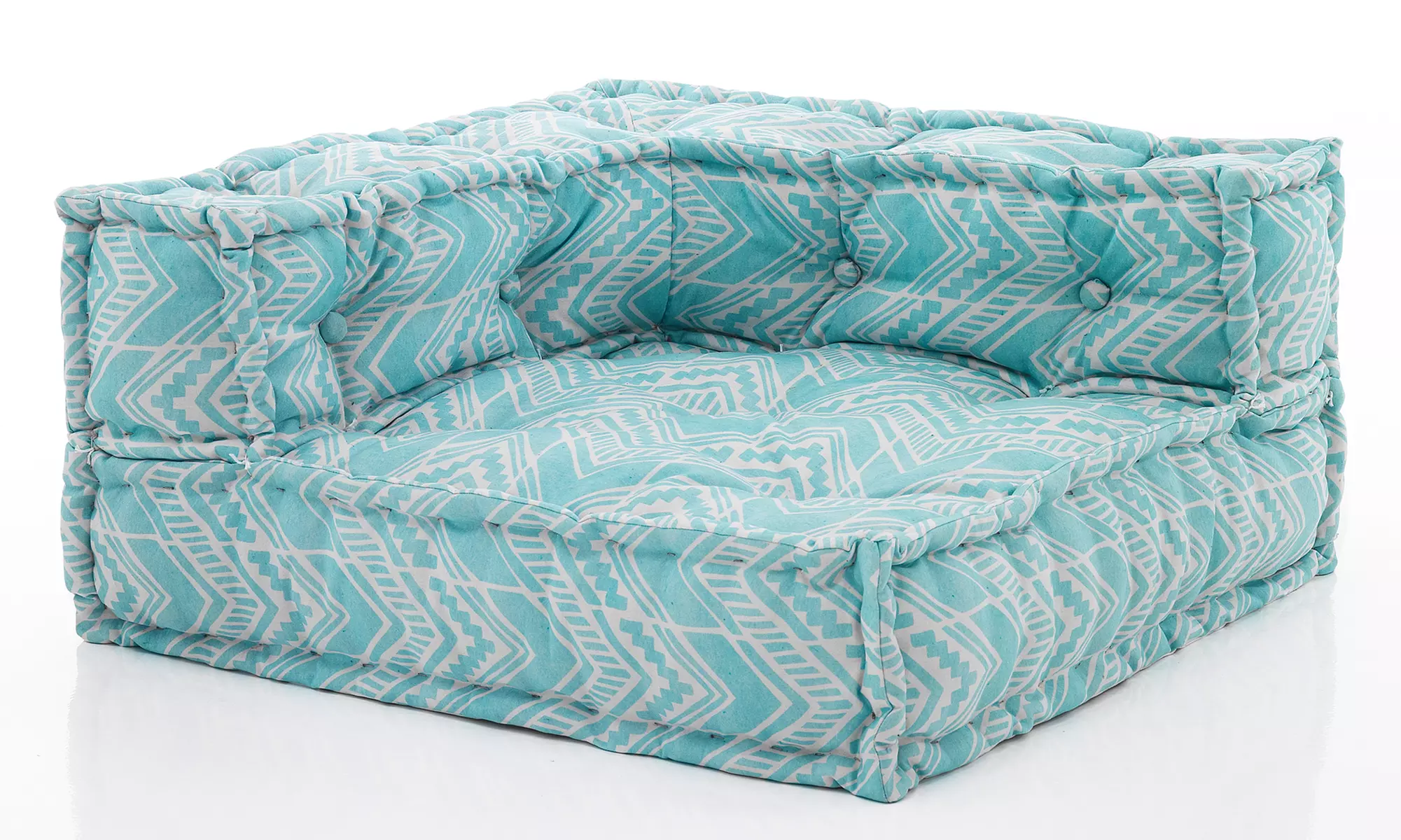 Outdoor-Palettenkissen-Sofa "Ikat" in Grau, Minze oder Pastellfarben in der  Größe nach Wahl - Primary Image