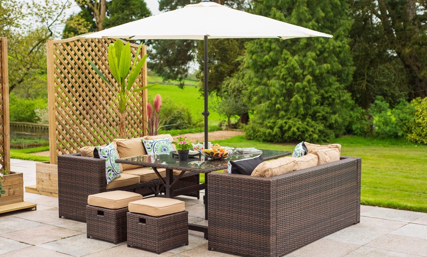 Image 2: Corner Rattan Cube Set