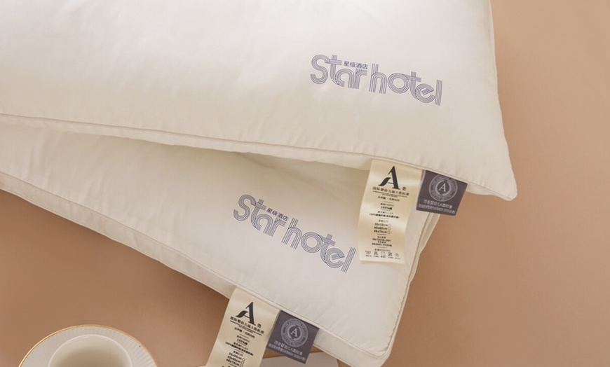 Image 16: 100% Cotton Hotel Grade Neck Support Pillow 2 Pack Set
