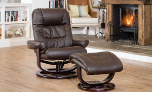 Swivel Chair and Footstool with Optional Massage and Heat Function