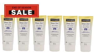 6x Neutrogena Sheer Zinc Sunscreen