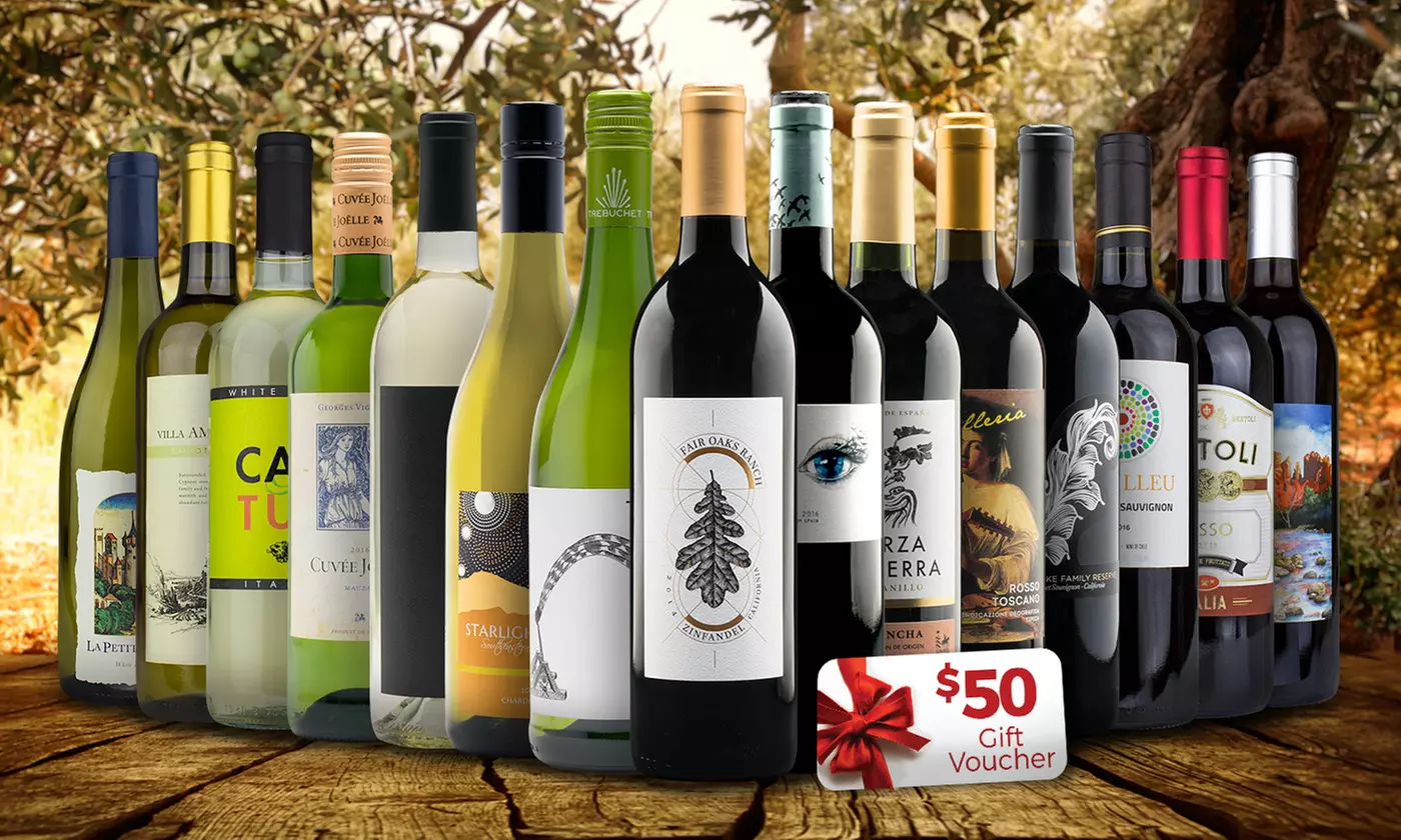 15 Bottles of Premium Wine and $50 Gift Voucher from Heartwood & Oak (Up to $310.85 Value) - Primary Image
