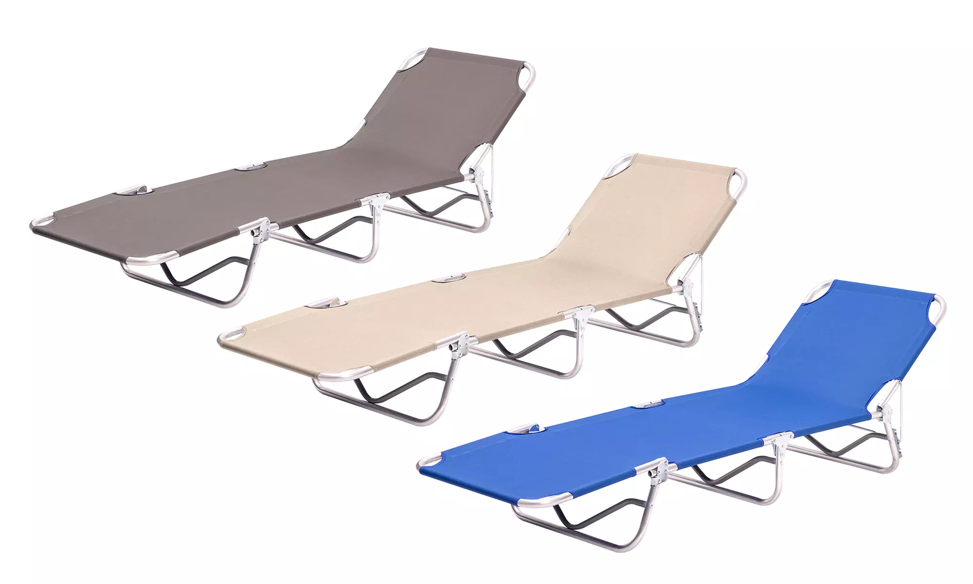 Coppia di lettini prendisole in alluminio