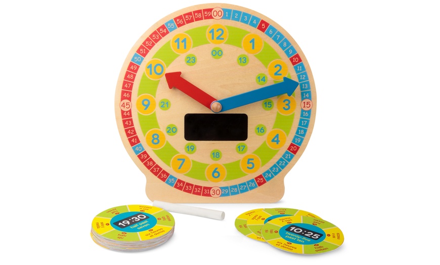 Image 2: Wooden Learning Clock