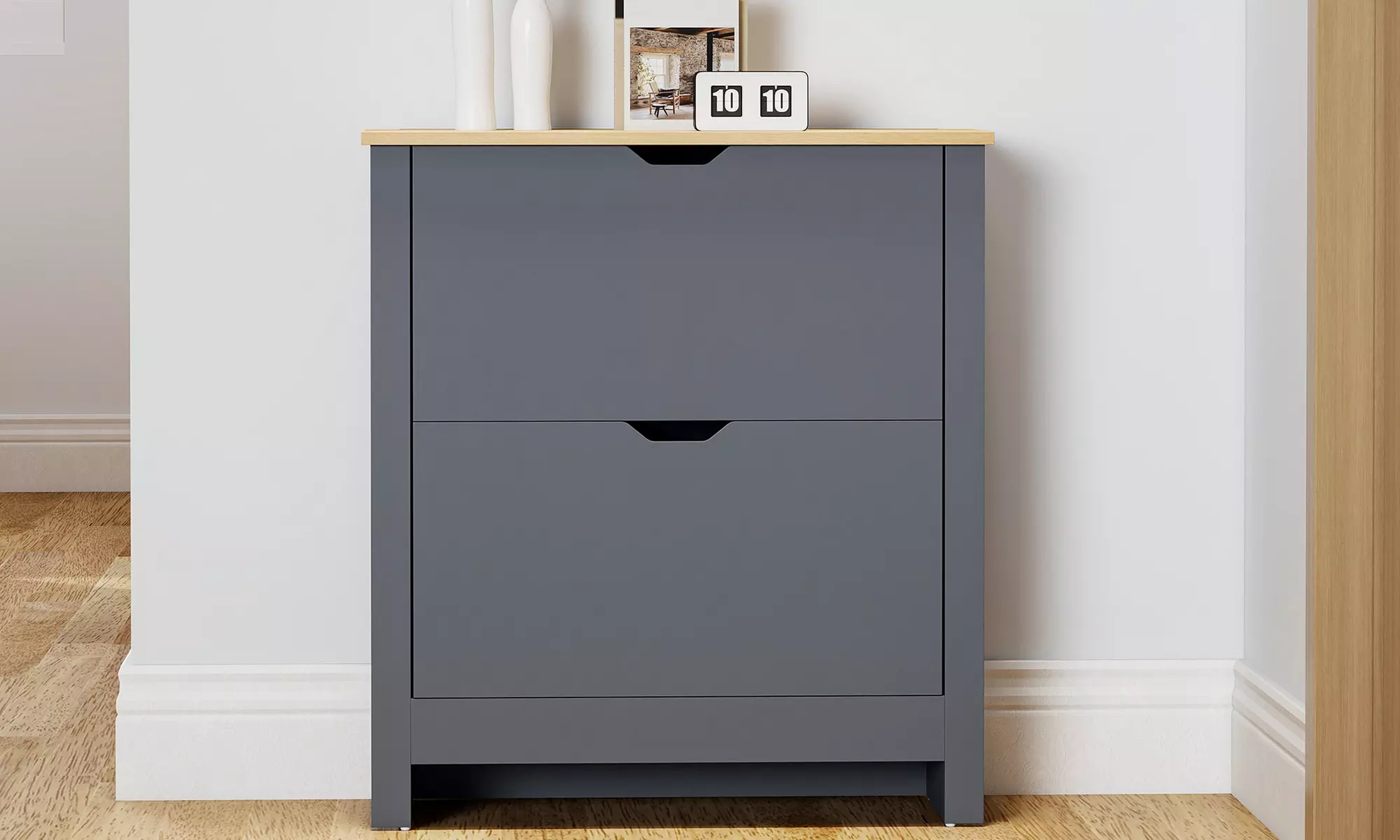 HomCom 12-Pair Shoe Storage Cabinet