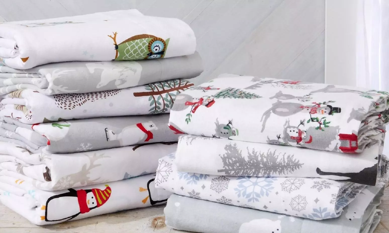 100% Turkish Cotton Printed Flannel Sheet Set - Primary Image