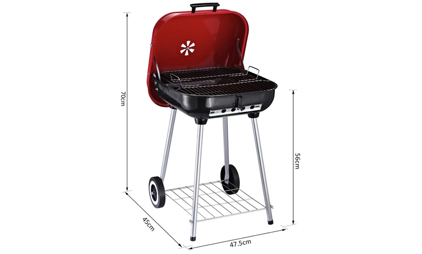 Image 7: Outsunny Charcoal BBQ Trolley 