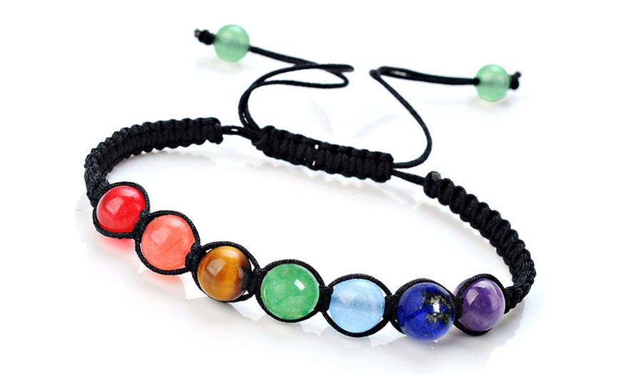 Image 5: Two or Four Braided Chakra Bracelet Sets