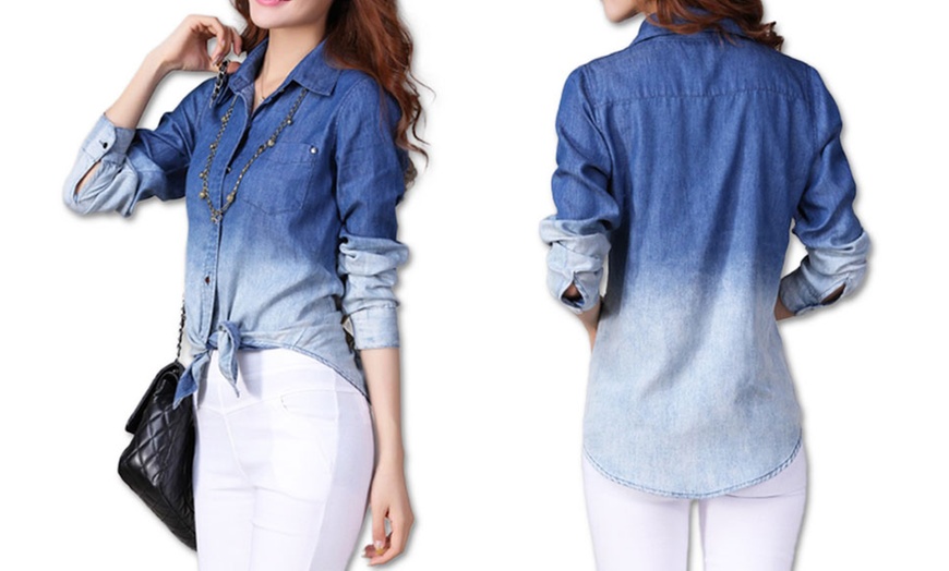 Image 4: Women's Ombre Denim Shirt