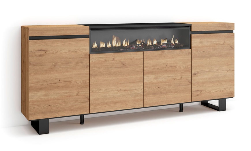 Image 2: Sideboard mit LED-Elektrokamin