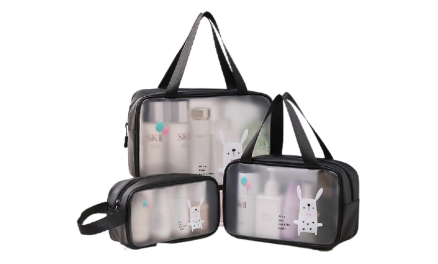 Image 3: One or Three Clear Toiletry Travel Bags