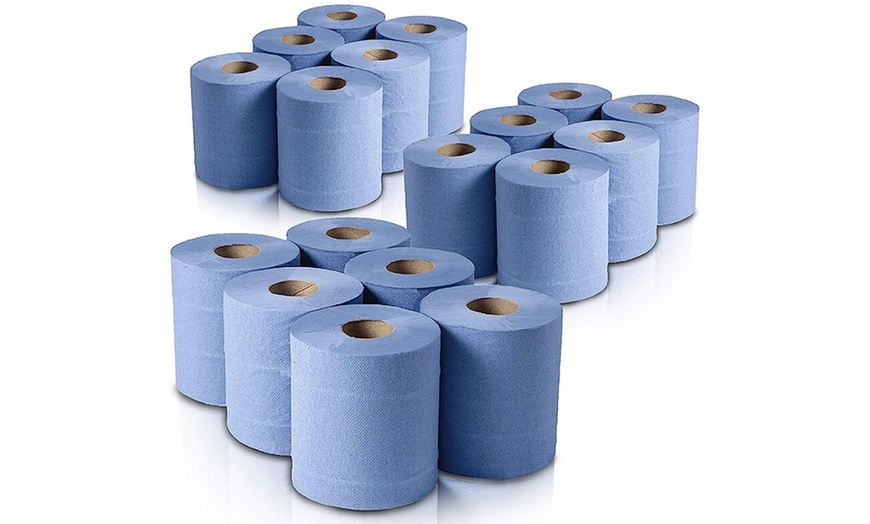 Image 3: 6, 12 or 18 Phoenix Blue Two-Ply Centrefeed Kitchen Rolls