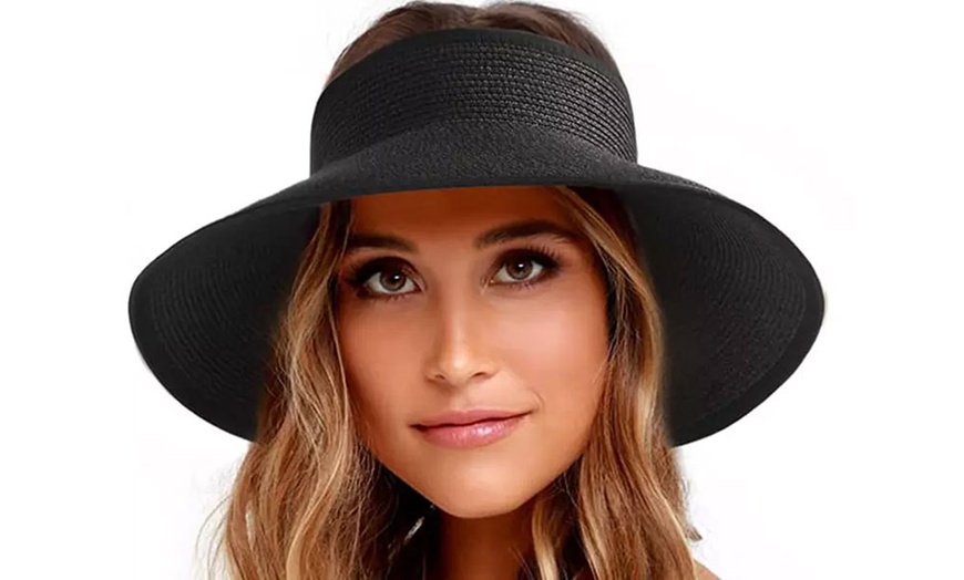 Image 4: Women's Roll-Up Sun Visor Hat