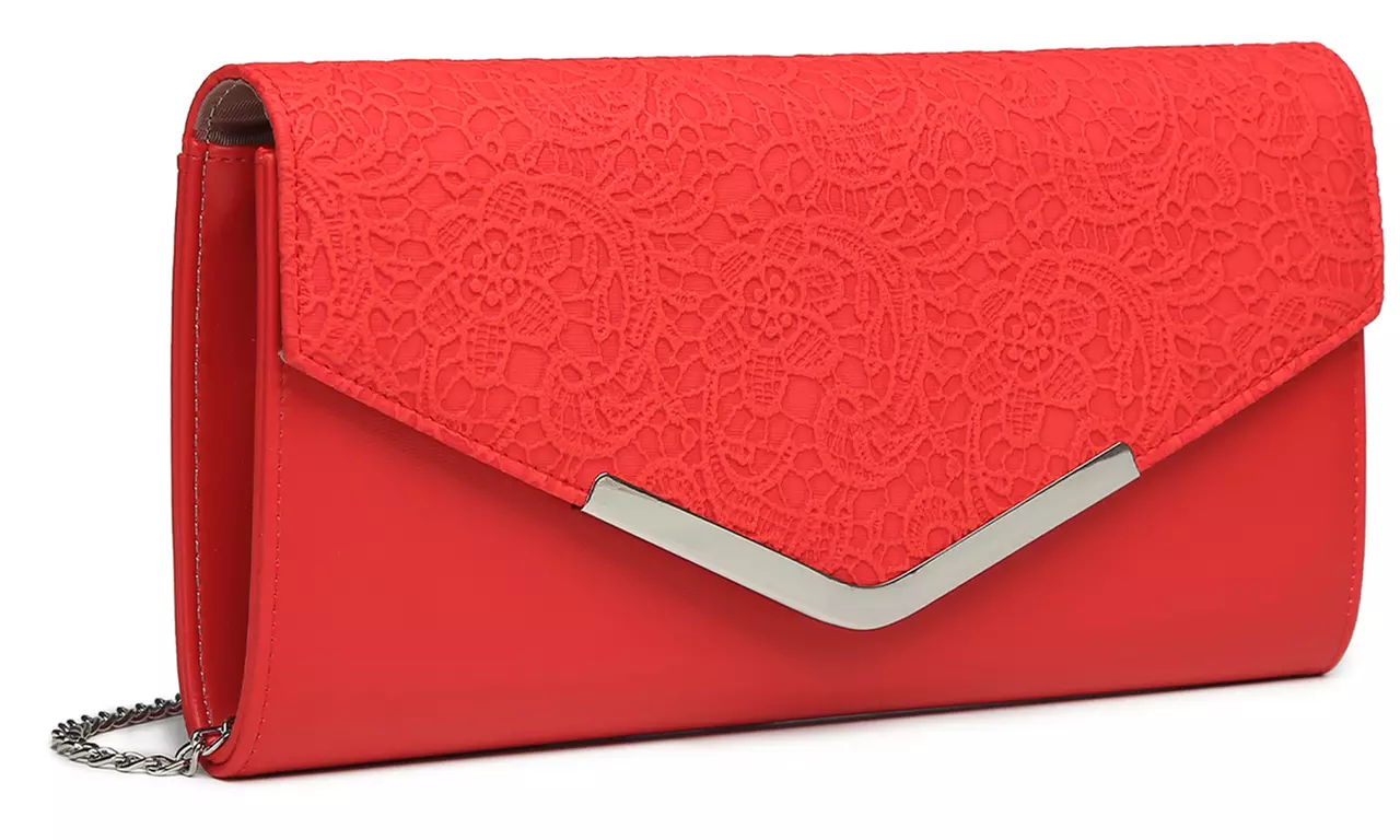 Lace-Detail Evening Clutch