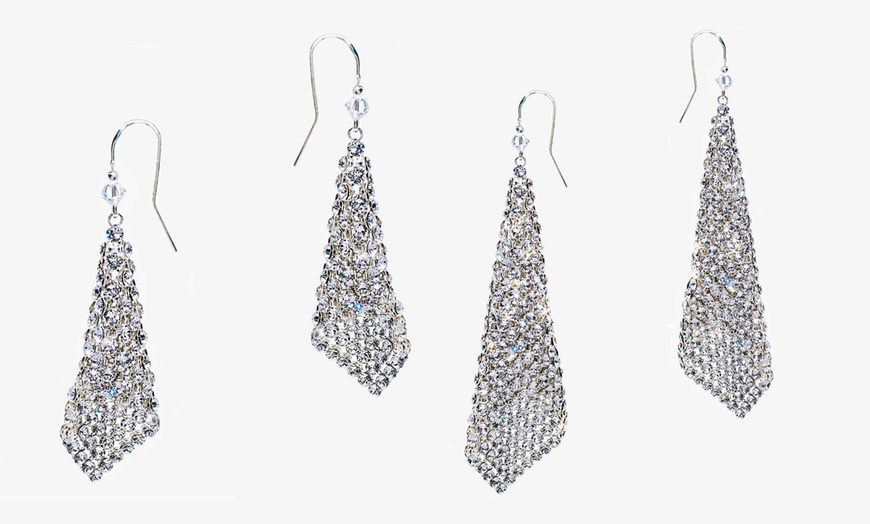 Image 15: Ah! Jewellery Drop Mesh Earrings made with Crystals from Swarovski®