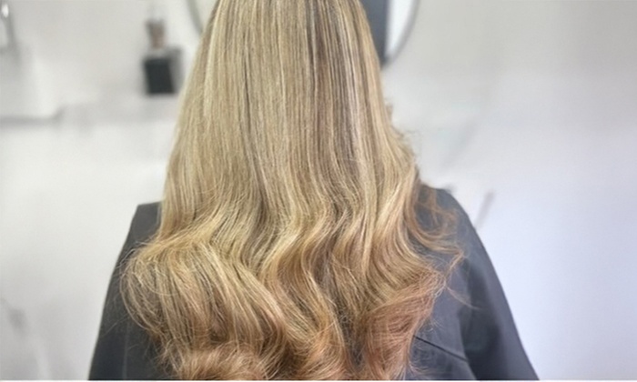 Root Colour, Full Highlights, Toner, Cut & Blow-Dry by Jr/ Sr Stylists
