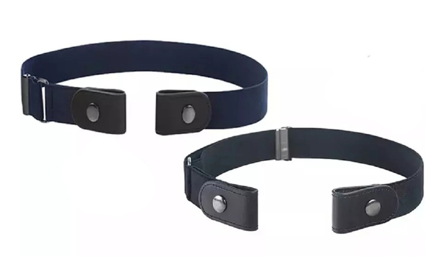 Image 16: One or Two Buckle-Free Elastic Belts with Snap Closure