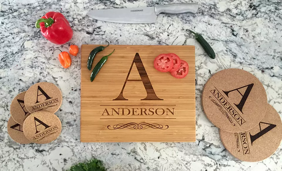 One, Two, or Three Bundles of Personalized Kitchen Serving Accessories from Qualtry (Up to 54% Off) - Primary Image