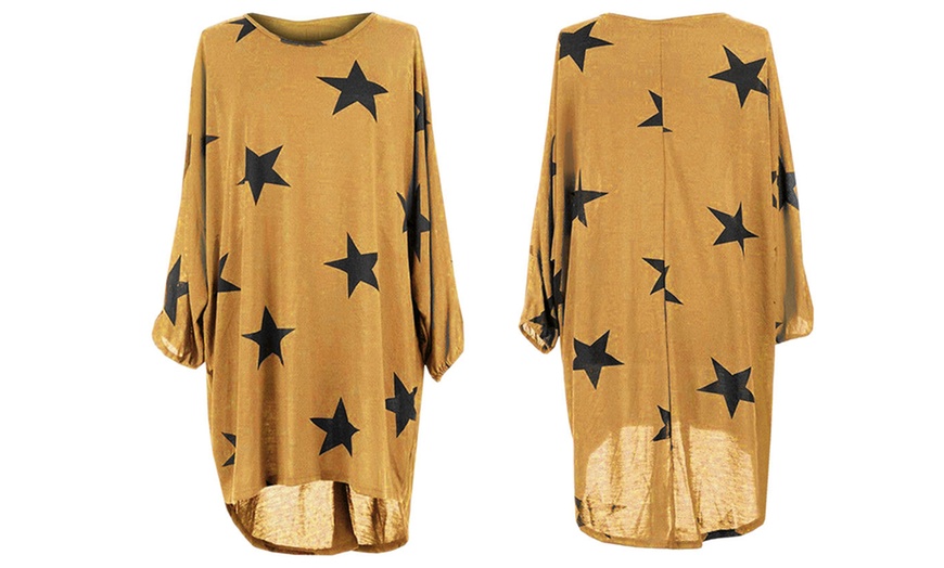 Image 5: Oversized Star Print Hi-Lo Top