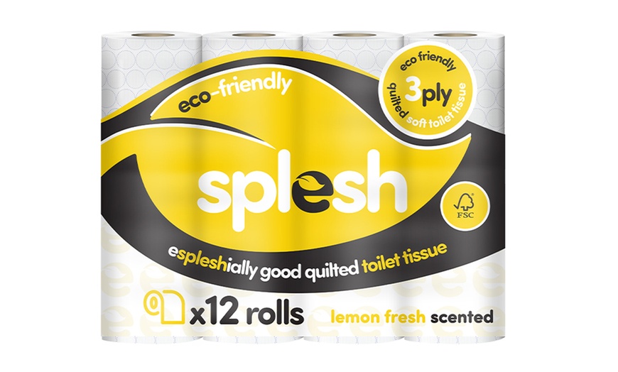 Image 5: 12,36,60 and 72 Rolls of Splesh Eco-Friendly Lemon Three-Ply