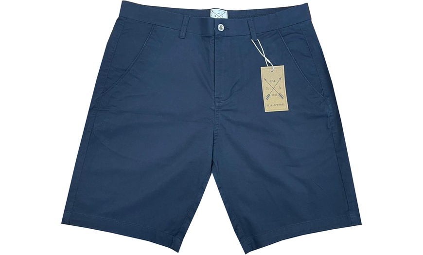 Image 12: Blu Apparel Men's Cotton Stretch Chino Shorts