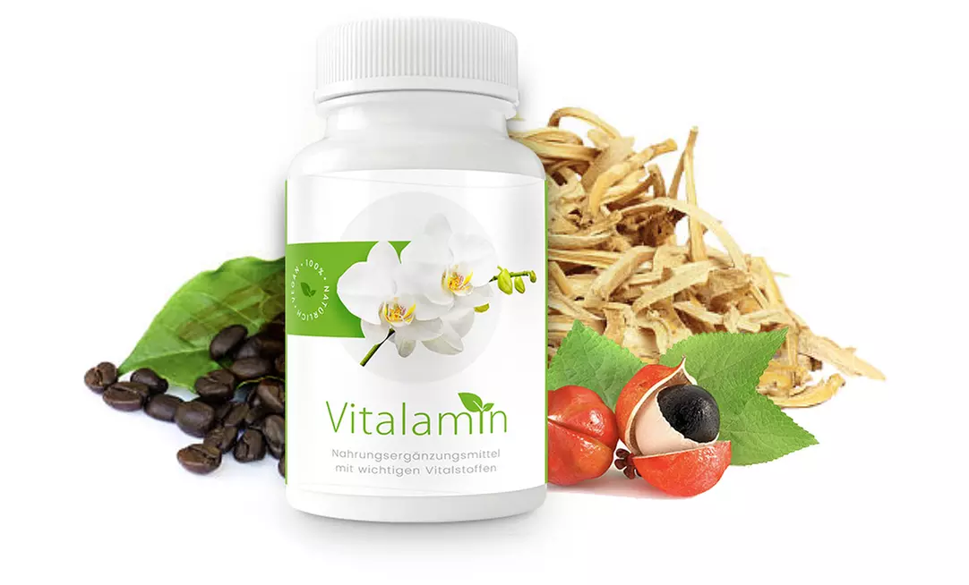 90 oder 270 Kapseln Vitalamin+, der Vitalbooster mit Koffein, Guarana und Ingwer - Primary Image