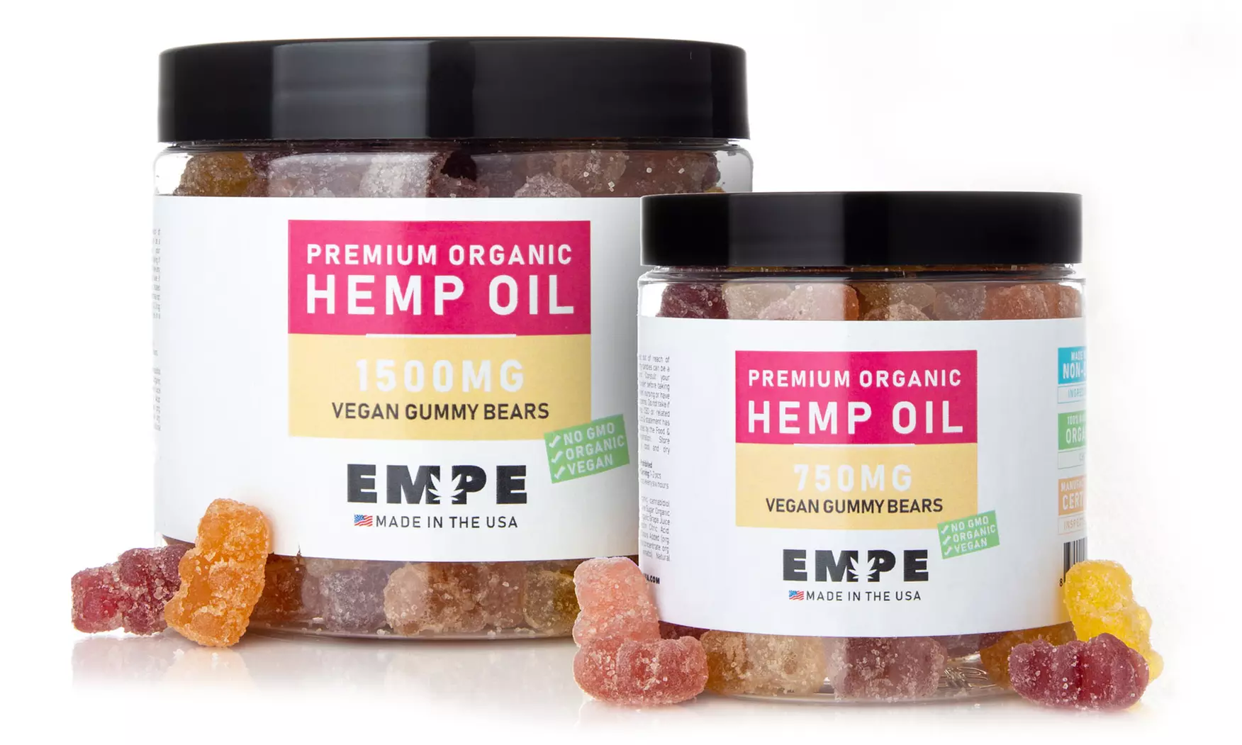 100% Vegan Gummy Bears Infused with Organic Hemp (750MG or 1500MG) - Primary Image