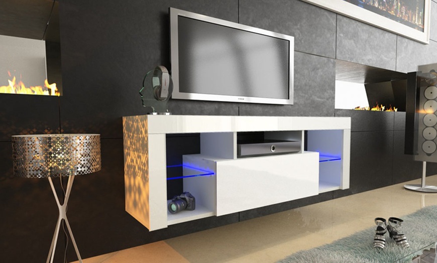 Image 2: Wall-Mounted Entertainment Unit