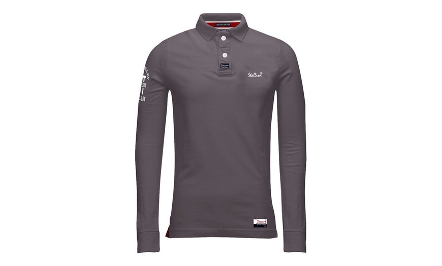 Image 4: Stallion Long Sleeve Polo Shirt