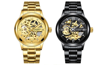 Orologi da uomo automatici impermeabili Fngeen e meccanismo Kinetic Energy resistenti all'acqua disponibili in 2 colori