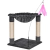 Image 3: 48cm Cat Tree with Hammock Bed and Scratching Post Indoor Tower