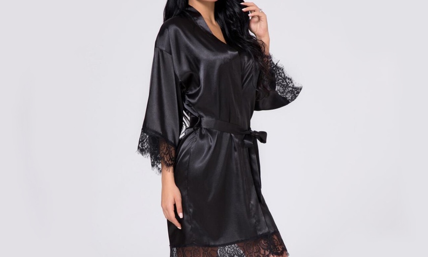 Image 2: Satin Nightwear Kimono