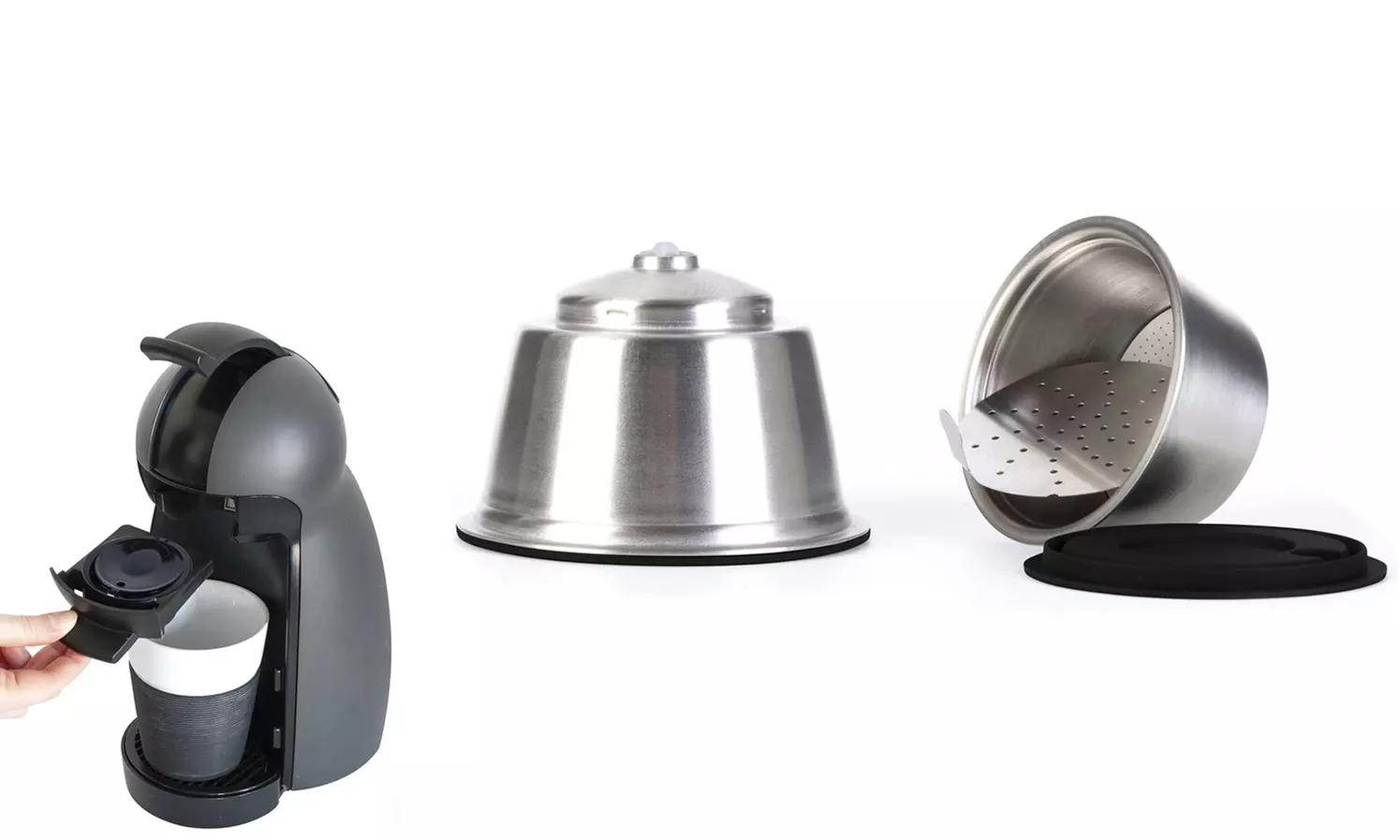 Capsule à café réutilisable en acier inoxydable, compatible Dolce Gusto, livraison offerte - Primary Image