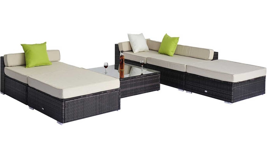 Image 4: Rattan Effect Modular Sofa Set
