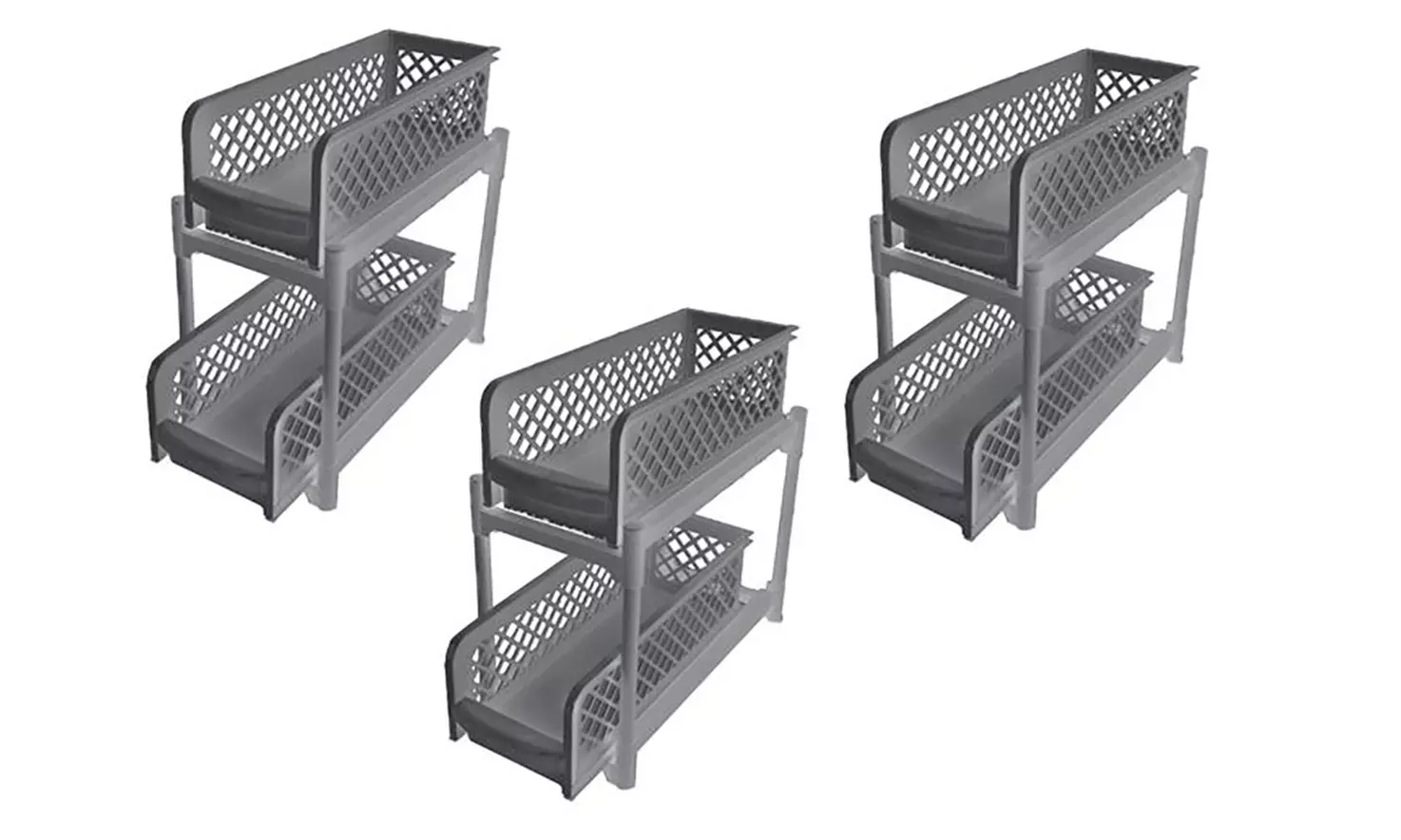 1, 2 ou 4 rangements à 2 tiroirs paniers gris - Image 5